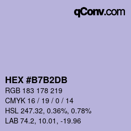 Color code: HEX #B7B2DB | qconv.com