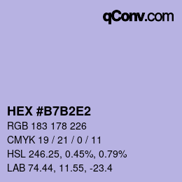 颜色代码: HEX #B7B2E2 | qconv.com