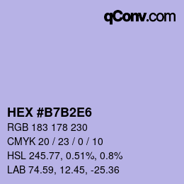 颜色代码: HEX #B7B2E6 | qconv.com