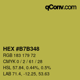 Código de color: HEX #B7B348 | qconv.com