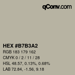 Color code: HEX #B7B3A2 | qconv.com