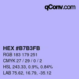 カラーコード: HEX #B7B3FB | qconv.com