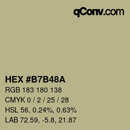 カラーコード: HEX #B7B48A | qconv.com