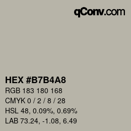 カラーコード: HEX #B7B4A8 | qconv.com