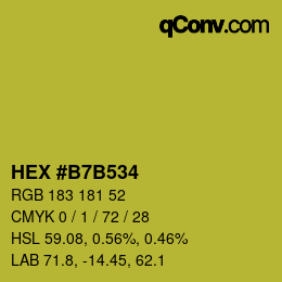 Color code: HEX #B7B534 | qconv.com