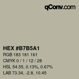 カラーコード: HEX #B7B5A1 | qconv.com