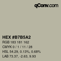 カラーコード: HEX #B7B5A2 | qconv.com