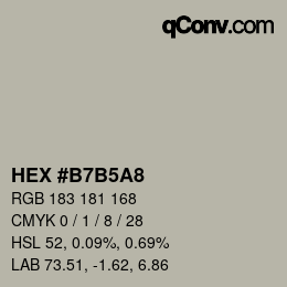 カラーコード: HEX #B7B5A8 | qconv.com