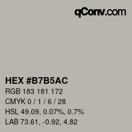 カラーコード: HEX #B7B5AC | qconv.com