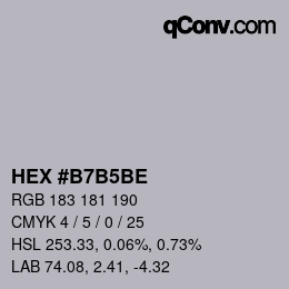 Farbcode: HEX #B7B5BE | qconv.com