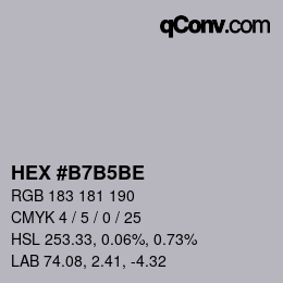 カラーコード: HEX #B7B5BE | qconv.com