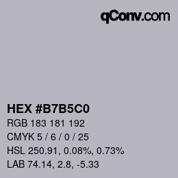 Color code: HEX #B7B5C0 | qconv.com