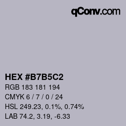 カラーコード: HEX #B7B5C2 | qconv.com