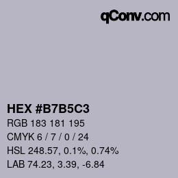颜色代码: HEX #B7B5C3 | qconv.com