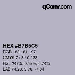 カラーコード: HEX #B7B5C5 | qconv.com