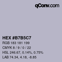 Color code: HEX #B7B5C7 | qconv.com