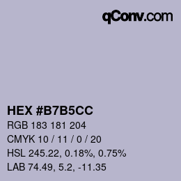 Farbcode: HEX #B7B5CC | qconv.com