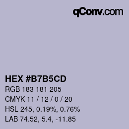 カラーコード: HEX #B7B5CD | qconv.com