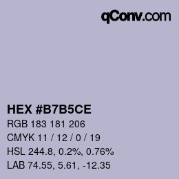 カラーコード: HEX #B7B5CE | qconv.com