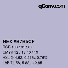 颜色代码: HEX #B7B5CF | qconv.com