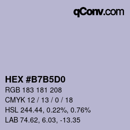 カラーコード: HEX #B7B5D0 | qconv.com