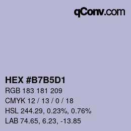カラーコード: HEX #B7B5D1 | qconv.com