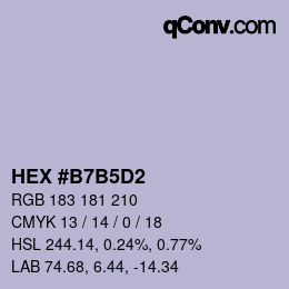 カラーコード: HEX #B7B5D2 | qconv.com