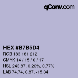 Color code: HEX #B7B5D4 | qconv.com