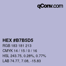 カラーコード: HEX #B7B5D5 | qconv.com
