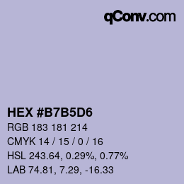 カラーコード: HEX #B7B5D6 | qconv.com