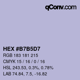 カラーコード: HEX #B7B5D7 | qconv.com