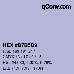 颜色代码: HEX #B7B5D9 | qconv.com