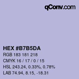 カラーコード: HEX #B7B5DA | qconv.com