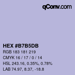 カラーコード: HEX #B7B5DB | qconv.com