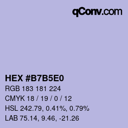 カラーコード: HEX #B7B5E0 | qconv.com