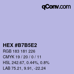 Color code: HEX #B7B5E2 | qconv.com