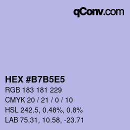 Color code: HEX #B7B5E5 | qconv.com
