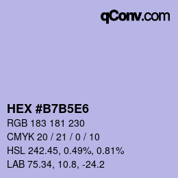 Código de color: HEX #B7B5E6 | qconv.com