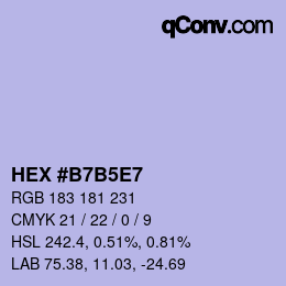 Farbcode: HEX #B7B5E7 | qconv.com