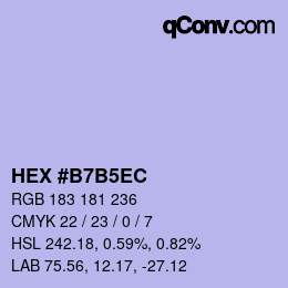 カラーコード: HEX #B7B5EC | qconv.com
