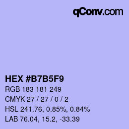 颜色代码: HEX #B7B5F9 | qconv.com