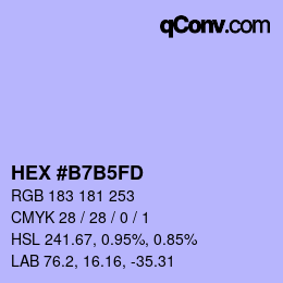 カラーコード: HEX #B7B5FD | qconv.com