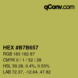 カラーコード: HEX #B7B657 | qconv.com