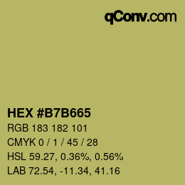 Código de color: HEX #B7B665 | qconv.com