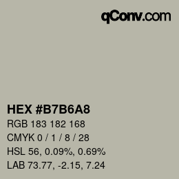 カラーコード: HEX #B7B6A8 | qconv.com