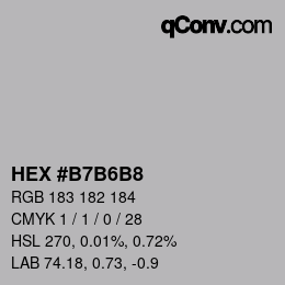 Color code: HEX #B7B6B8 | qconv.com