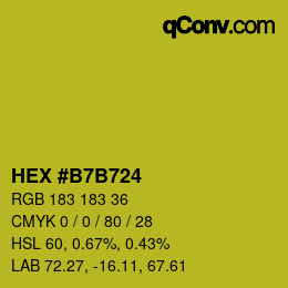 Color code: HEX #B7B724 | qconv.com