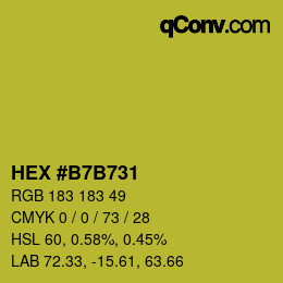 カラーコード: HEX #B7B731 | qconv.com