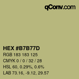 カラーコード: HEX #B7B77D | qconv.com