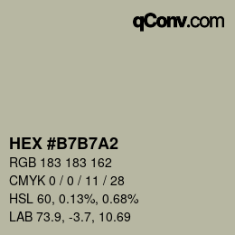 カラーコード: HEX #B7B7A2 | qconv.com